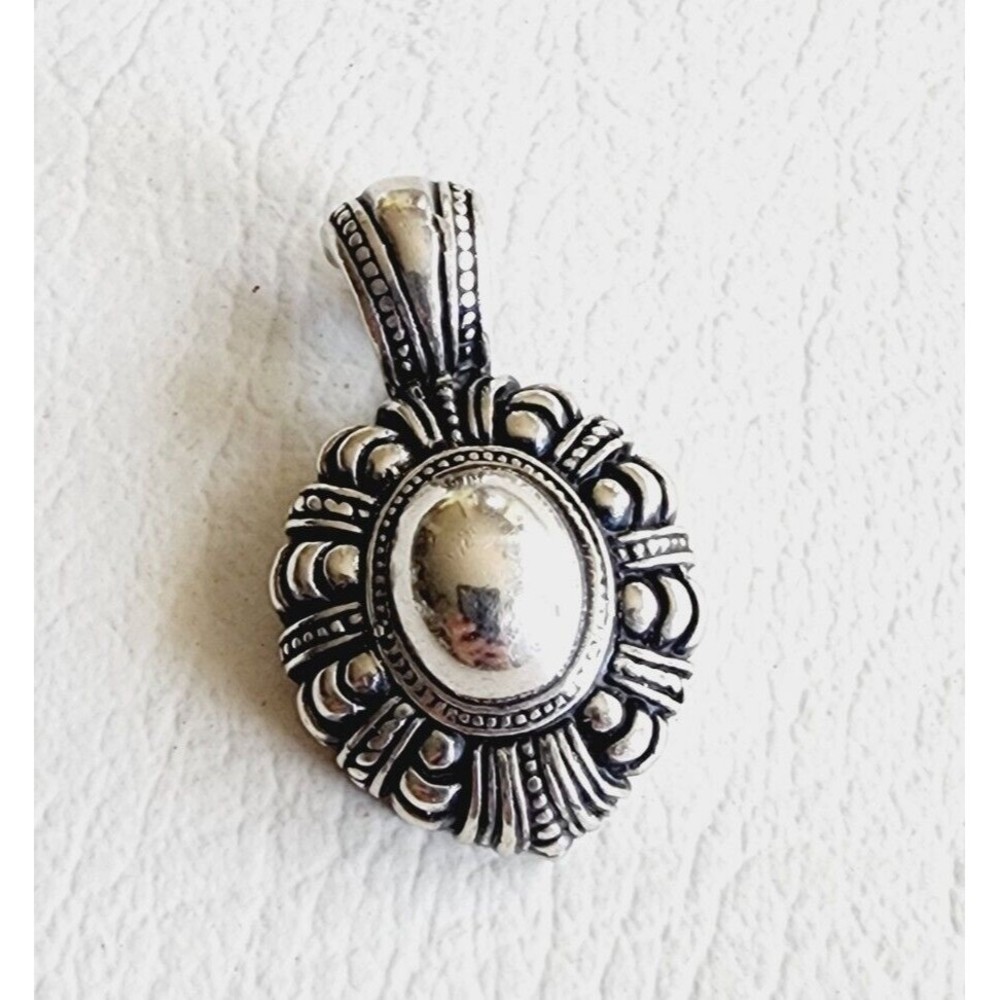 Vintage Sterling Silver MEXICO Ornate Dot Ball Pebbles Pendant